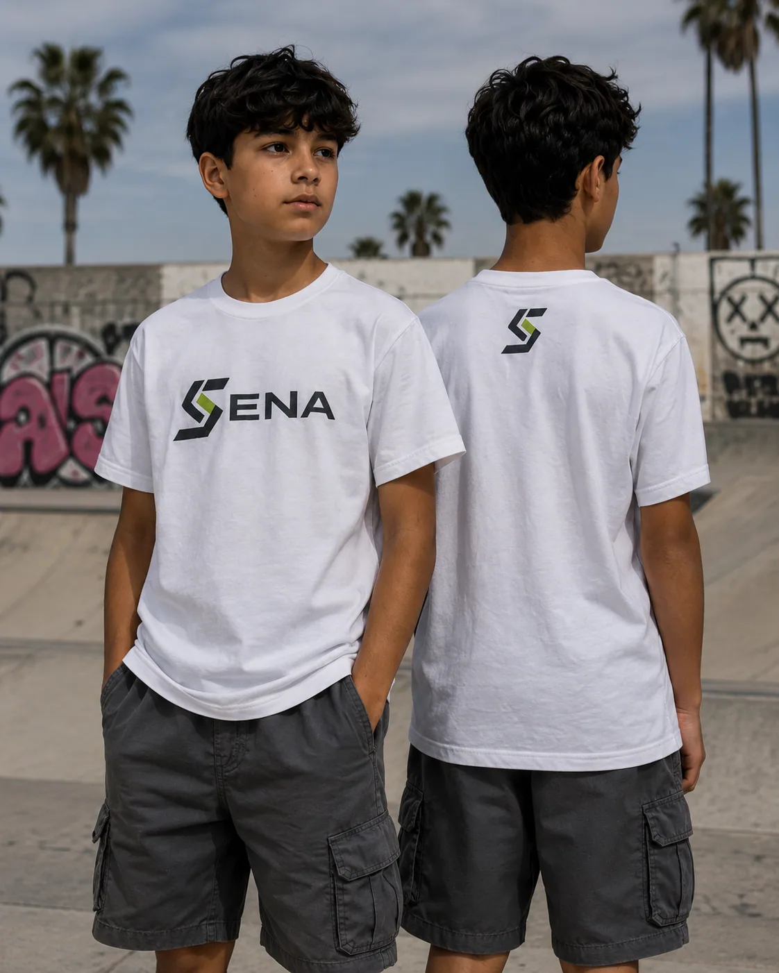 T-shirt Box Blanc porté