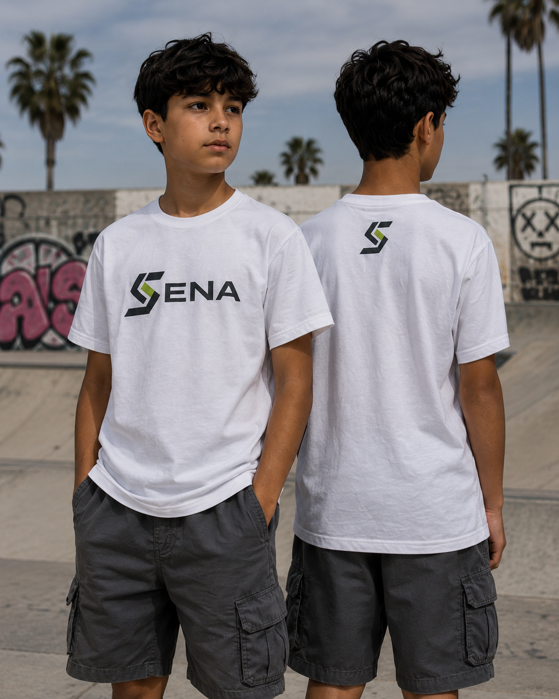 T-shirt Box Blanc porté