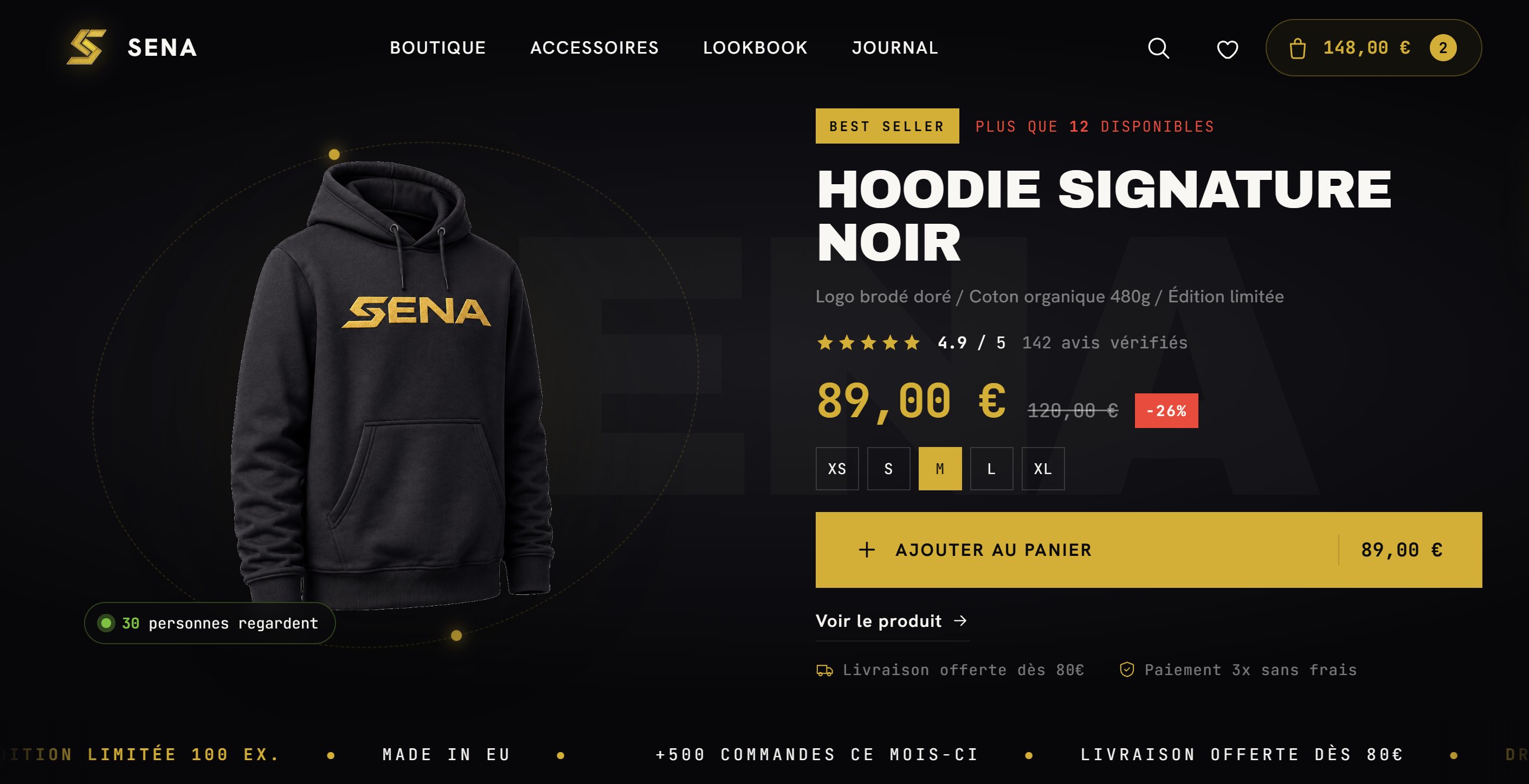 Aperçu de la maquette streetwear SENA